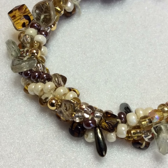 FINAL SALE PRICE Designer Hand Crocheted Earthtone Bracelet - Picture 3 of 4